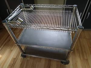 lot 97 image: NSF Rolling Cart w Handle & Basket Top