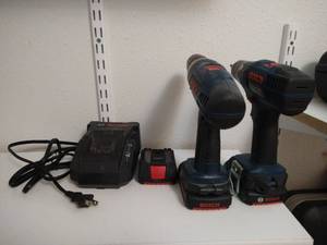 lot 153 image: Bosch Cordless Drills, Batteries & Charger