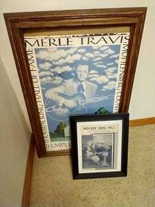 lot 163 image: (2) Framed Music Items - Poster Autographed by Thom Bresh