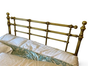 Vintage Drexel Wood Painted Brass/Gold Colored Headboard
