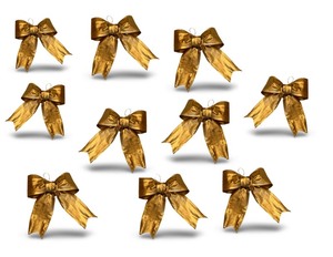 lot 31 image: 10 Gold Decorative Holiday Bows