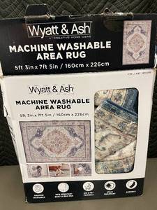 lot 4 image: Wyatt & Ash Machine Washable Area Rug 5ft 3in x 7ft 5in