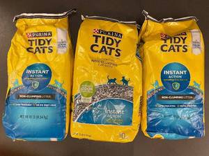 lot 19 image: Lot of 3 Tidy Cats Instant Action Non-Clumping Litter 10 lb Bags