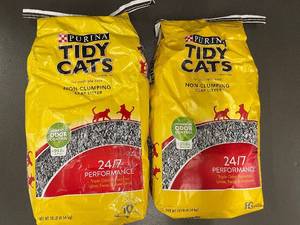 lot 43 image: 2 Bags Purina Tidy Cats 247 Performance Non-Clumping Cat Litter 10lb Each