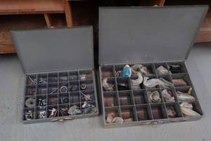 lot 49 image: 2 Metal Organizers with Assorted Hardware