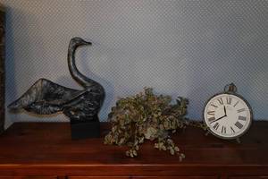 lot 329 image: Home Dcor - Clock, Statue, Artificial Plant