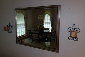lot 351 image: Wall Mirror and Candle Sconces
