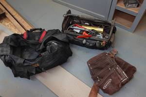 lot 92 image: Tool Belt and Bags with Assorted Tools