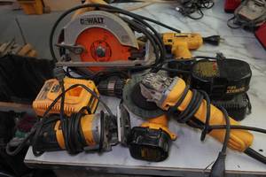 lot 119 image: DeWalt Power Tools - Drills, Saws, Router