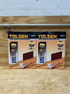 lot 202 image: TOLSEN 10PCS ABRASIVE PAPER SHEET SET lot of 2