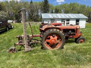 Case DC Tractor with Massey Harris Sickle Mower