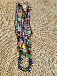 lot 124 image: Multi Strand Africiani Trade Craft Bead Necklace