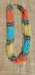 lot 132 image: Seed Bead Multi Strand Necklace