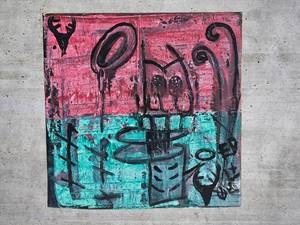 lot 37 image: American Neo-Expressionist Fine Art - Greg Bivens (Eldritch Deer) -  Twins #4 (Pair)
