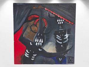 lot 41 image: American Neo-Expressionist Fine Art - Greg Bivens (Eldritch Deer) -  Untitled #18