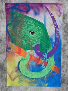 lot 47 image: Magical Original Fine Art Painting - Turner (Outsider Art) - Elephant