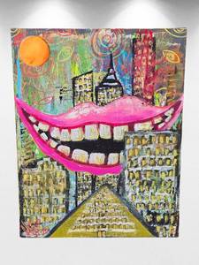 lot 13 image: American Neo-Expressionist Fine Art - Greg Bivens (Eldritch Deer) -  Series of Symbols