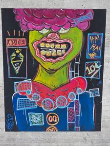 lot 34 image: American Neo-Expressionist Fine Art - Greg Bivens (Eldritch Deer) - Circus Promo #2