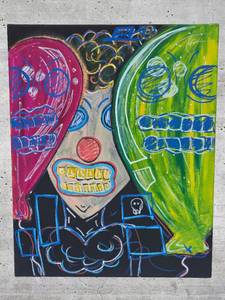 lot 35 image: American Neo-Expressionist Fine Art - Greg Bivens (Eldritch Deer) - Untitled