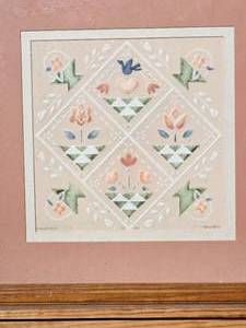 lot 237 image: Embossed Quilt Pattern Print Signed by Artist