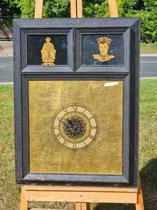 lot 239 image: American Empire Wall Clock with Oriental Profile Silhouettes