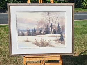 lot 210 image: Nisswa MN Artist Russell Norberg Signed Watercolor Transitional Prairie