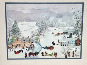 lot 231 image: Grandma Moses Print A Frosty Day American Folk Artist