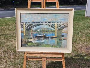 lot 274 image: Claude Monet Impressionist Print - The Bridge at Argenteuil
