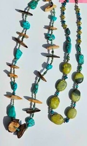 lot 143 image: Mixed Turquoise Stone with Bone Bead Necklace