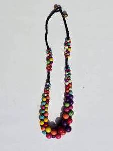 lot 150 image: Rainbow Veined Stone Bead Necklace