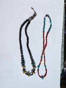 lot 154 image: Navajo Turquoise, Coral and Wood Bead Necklace Collection