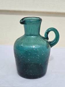 lot 179 image: Studio Art Glass Handled Creamer - Blue