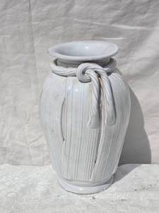 lot 287 image: Delightful  White Ceramic Vase - Laura Clementi