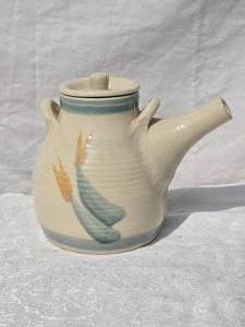 lot 291 image: SIGNED  Unusual Studio Art Ceramic Floral Painted Teapot