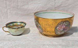 lot 293 image: Stunning  Antique Porcelain Teacup & Bowl