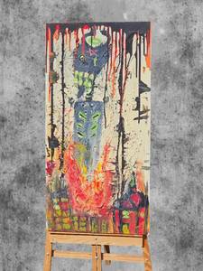 lot 21 image: Artist Original Acrylic Abstract Untitled #39 signed Greg Bivens