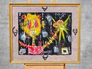 lot 22 image: Artist Original Acrylic Abstract Untitled signed Greg Bivens