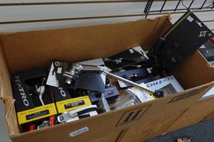 lot 546 image: Assorted Bike Parts - Kick Stand, Free Style Levers, Seat Binders