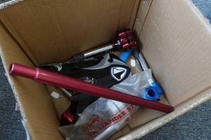 lot 722 image: Assorted Bike Parts - Seat Posts and Clamps
