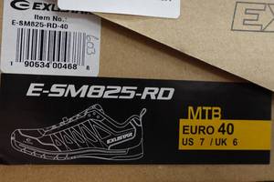 lot 874 image: Exustar Cycling E-SM825-RD Shoes - Size 7