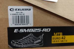lot 877 image: Exustar Cycling E-SM825-RD Shoes - Size 8.5