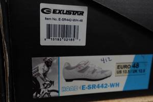 lot 899 image: Exustar Cycling E-SR442-WH Shoes - Size 13.5