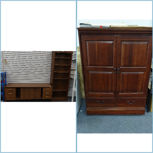 lot 980 image: Book Shelf, Cabinet, and Desk