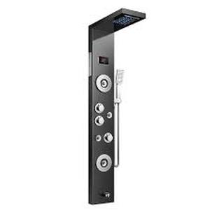 lot 27 image: FORIOUS LED Rainfall Waterfall Shower Head Rain Massage System with Body Jets, Bathroom Shower Panel Tower System, Matte Black  Customer Returns See Pictures