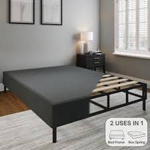 lot 10 image: Boyd Sleep 2-in-1 Queen Size Metal Box Spring and Bed Frame Combo, Easy Assembly, Legs and Headboard Brackets IncludedCustomer Returns See Pictures