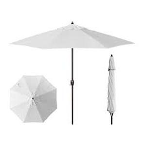 lot 24 image: California Umbrella 9 ft. Aluminum Auto Tilt Patio Umbrella in White Olefin Customer Returns See Pictures