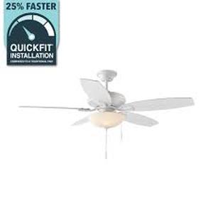 lot 58 image: Hampton Bay North Pond 52 in. IndoorOutdoor LED Matte White Ceiling Fan with Light Kit, Reversible Motor and Reversible Blades   Customer Returns See Pictures