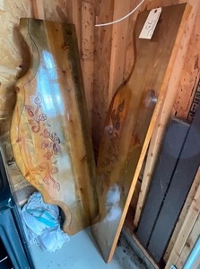 lot 73 image: Wooden head & footboards