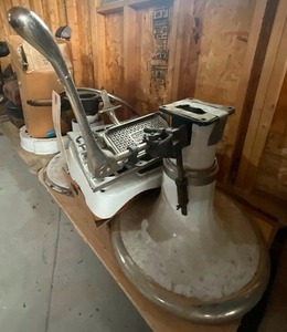 lot 78 image: 2 Barber shop Chairs and Parts  Emilj Paidar company Chicago,Kokeb Co
