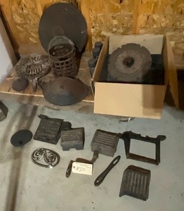 lot 80 image: Antique Cast Iron Stove Parts